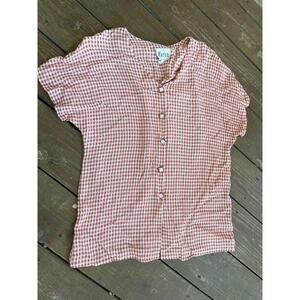 Vintage Maren womens large button front plaid shirt